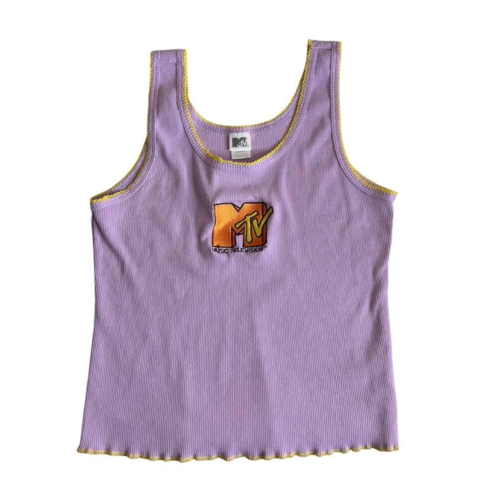 MTV Ribbed Knit Purple Tank Top Juniors Size XL